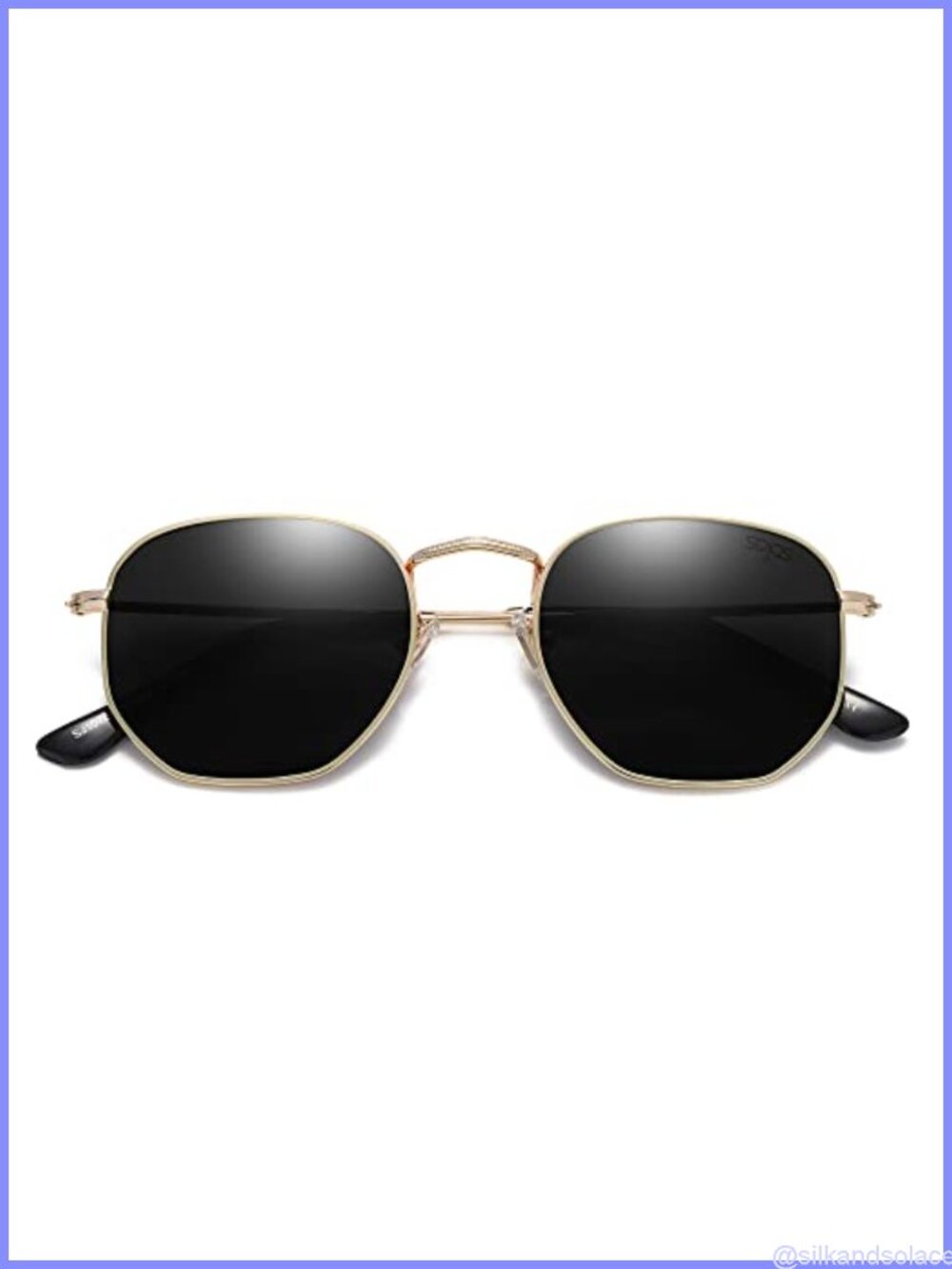 SOJOS Square Polarized Sunglasses UV400 TAC Lens Lightweight Metal